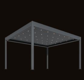 Pergola z oświetleniem LED downlight — grafika z katalogu producenta