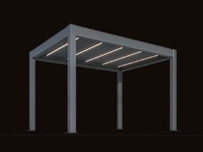 Pergola z oświetleniem LED w lamelach — grafika z katalogu producenta