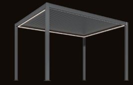 Pergola z oświetleniem LED wokół rynny — grafika z katalogu producenta